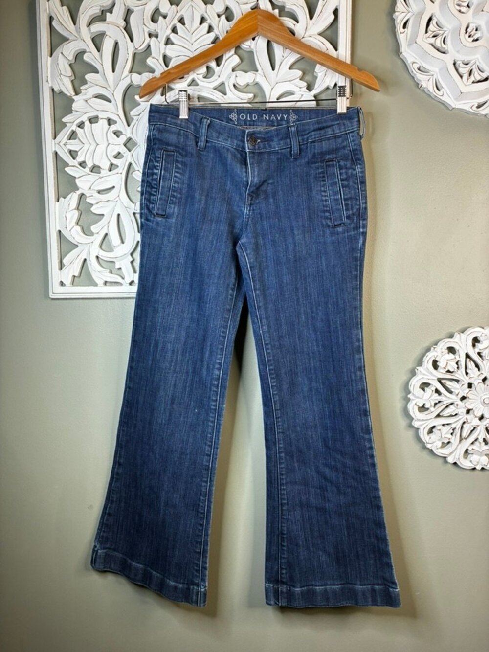 Old Navy Dark Wash Trouser Flare Jeans Size 4 Regular